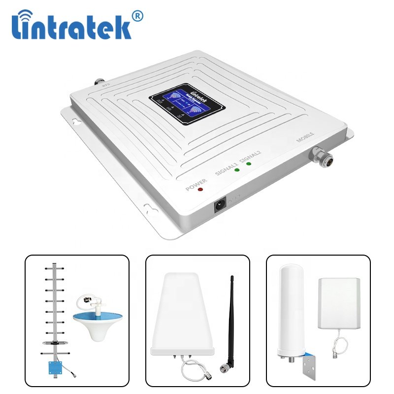 Lintratek 3 band signal booster repeater 900 1800 2100 mhz mobile network booster gsm 3g 4g GSM signal booster